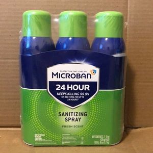 3-Pack Microban 24hr sanitizing spray, 15oz, Fresh Scent